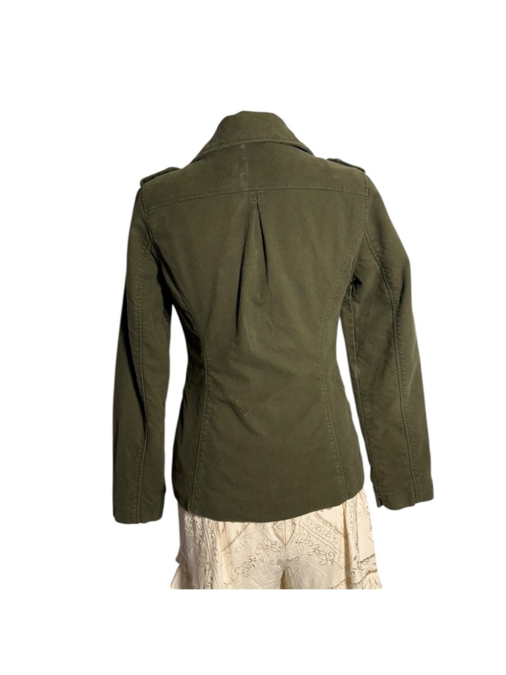 VTG Mossimo Olive Green Double Breasted Military Pea Coat Utility Jacket Y2K M - Picture 4 of 9